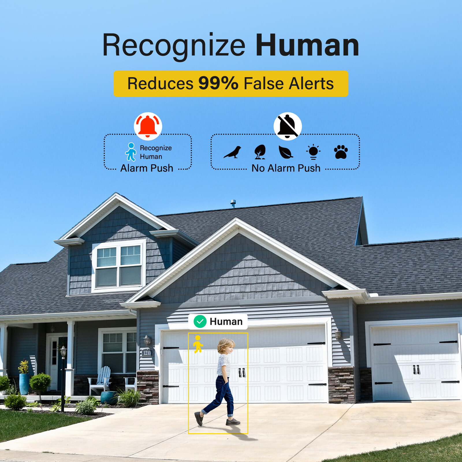 JENNOV 4K POE Security IP Camera Outdoor Color Night Vision Human Detection