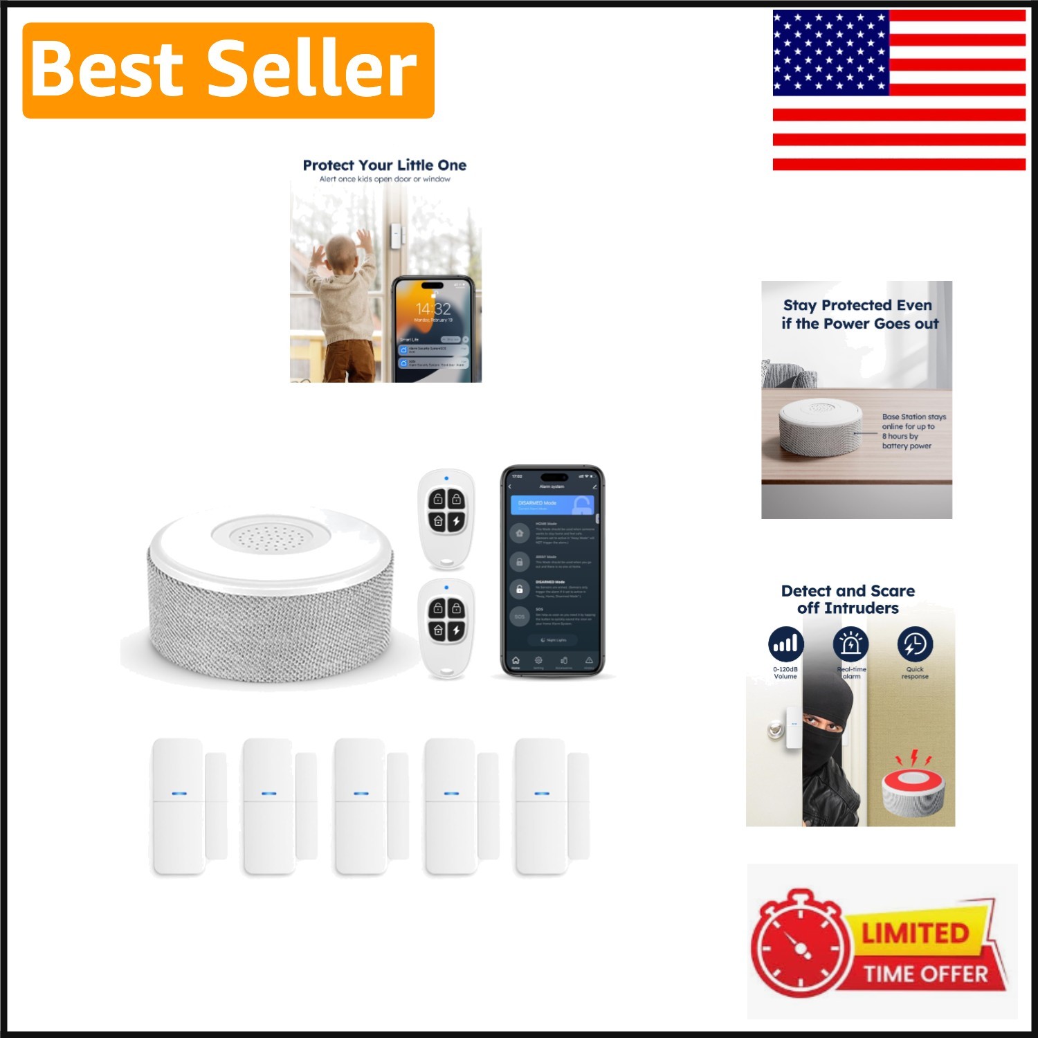 Ultimate Home Security Kit – 8-Piece WiFi Alarm with Real-Time Alerts & More