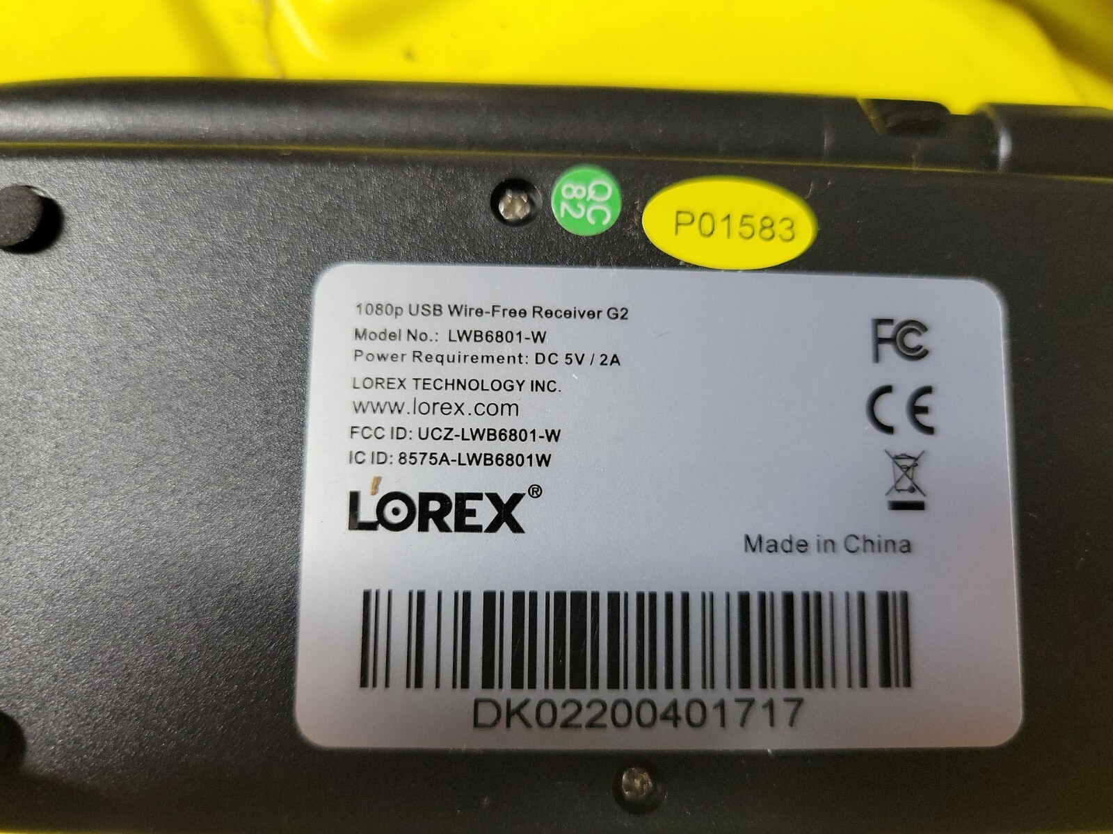 Lorex LWB6801-W 6 Channel 1080P Wireless USB Receiver 2.4 GHz