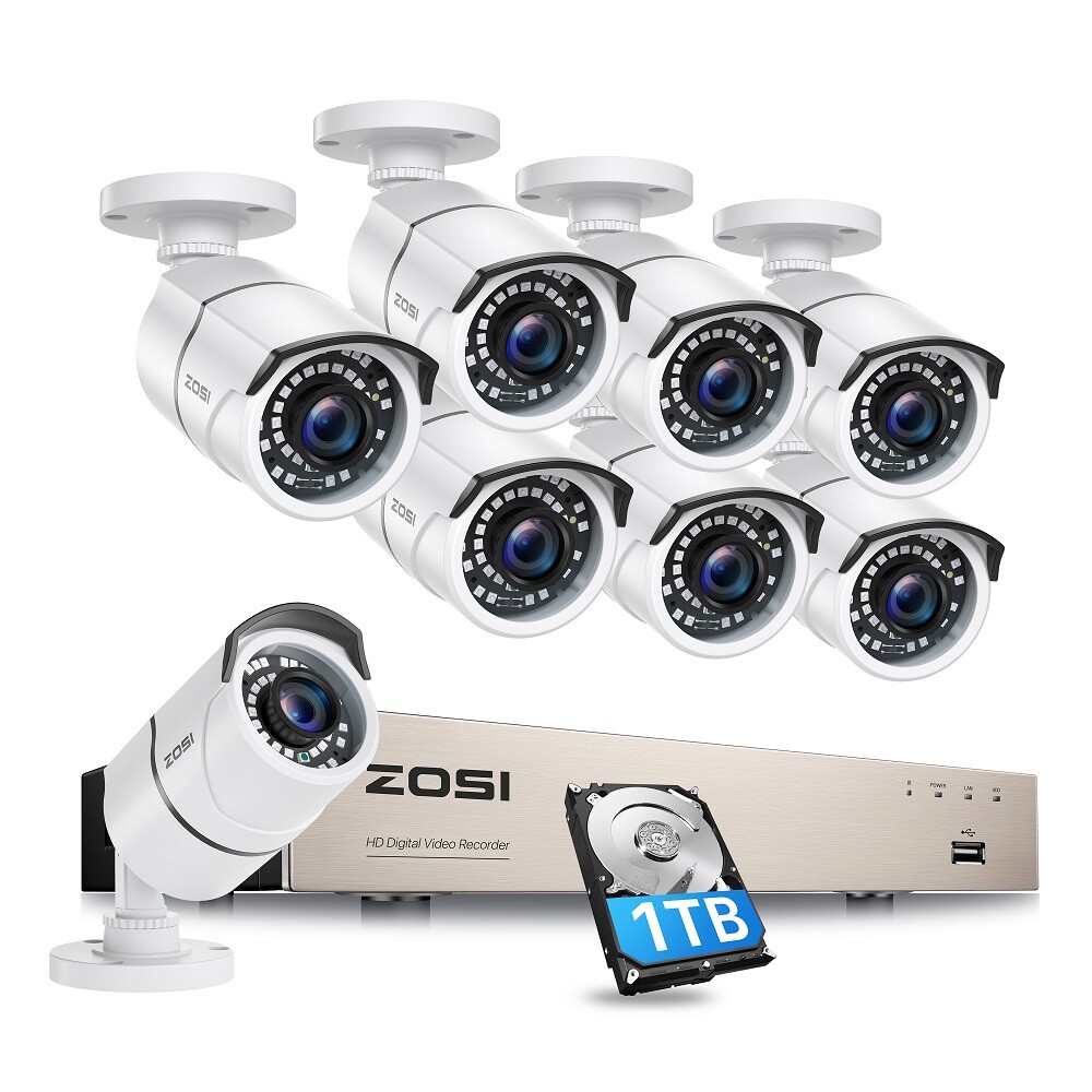 ZOSI 5MP Lite Home Security Camera System H.265+ 8CH CCTV DVR with 1/2TB HDD