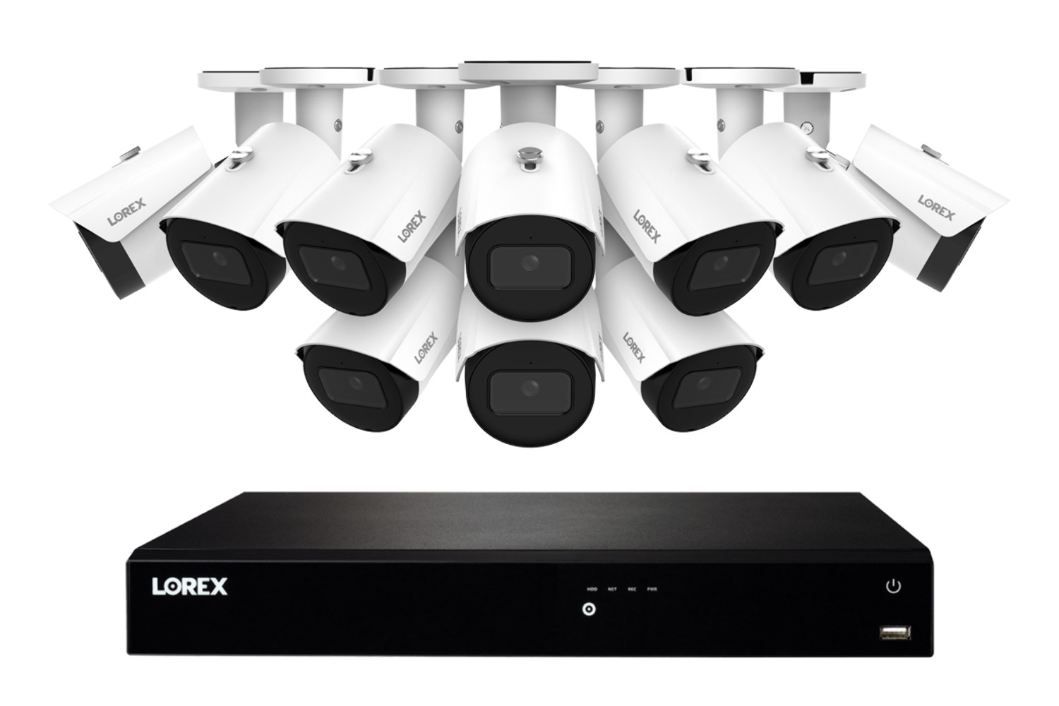 Lorex Fusion Series 4K 16 Channel 4TB Wired NVR System with IP Bullet Cameras
