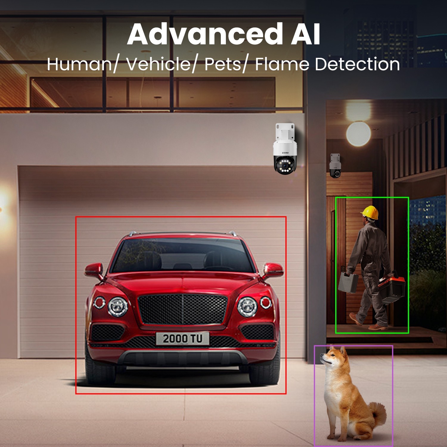 ZOSI 4K NVR 5MP PoE Security Pan/Tilt Camera Outdoor System Color Night Vision