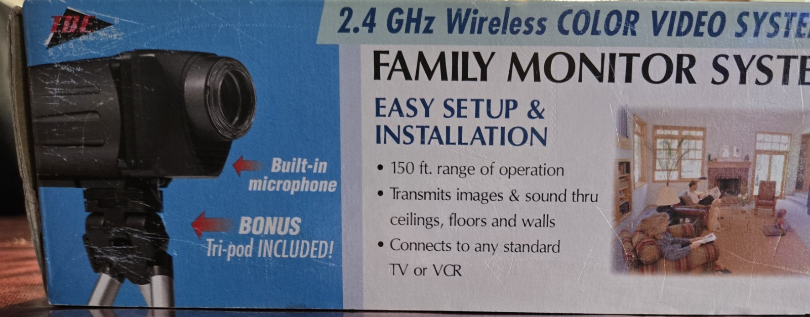 TDE Systems Family Monitoring System 2.4 GHZ Color Video System Untested New Box