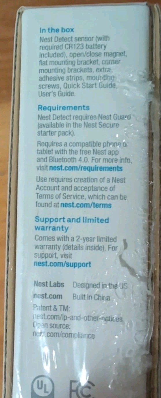 Google Nest Detect Sensor for Doors and Windows (Set Of 2) H1100WES NIB SEALED