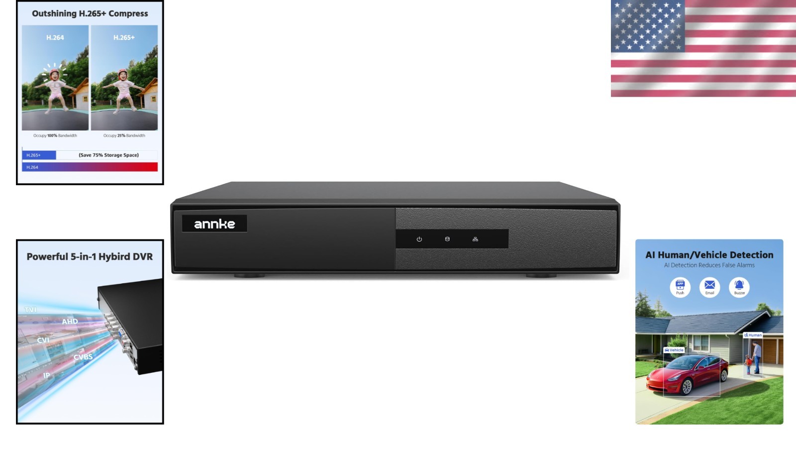 8 Channel 3K Lite Hybrid DVR for Efficient Home Security – No HDD Required