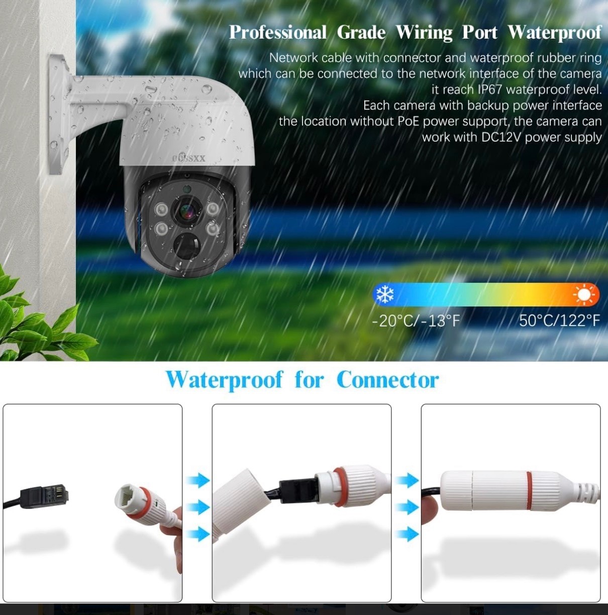 OOSSXX 4K/8 Megapixel/ 6 Camera / 2-Way Audio PoE Wired Outdoor Security Cameras