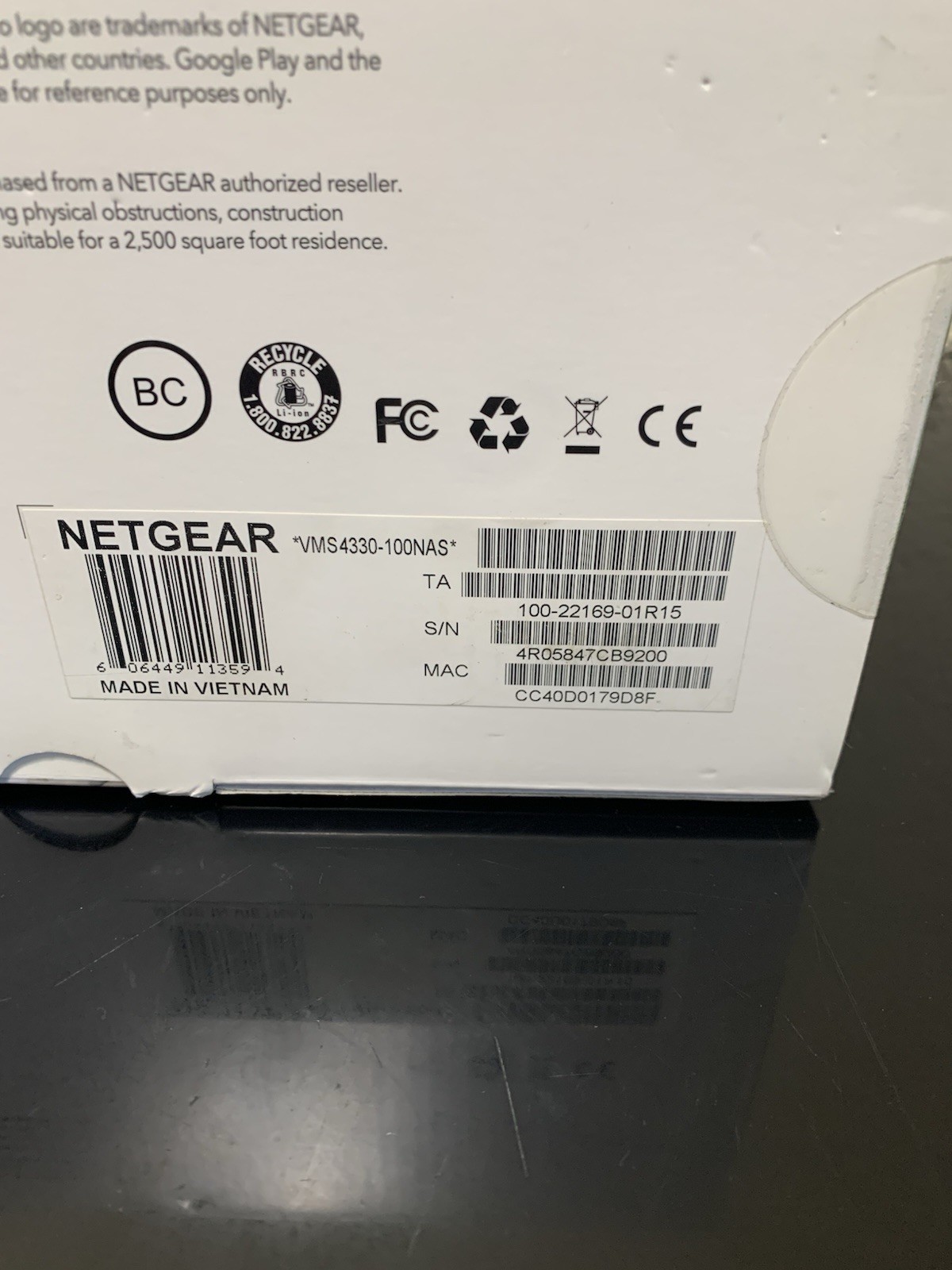 Arlo Pro Netgear VMS4330-100NAS 3 Camera HD Security System Brand New In Box
