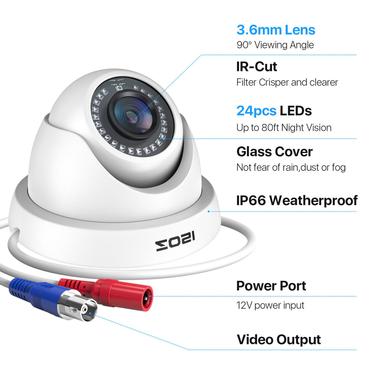 ZOSI 16CH 2MP 1080P Home Security Camera System 5MP Lite DVR CCTV Smart Alert IR