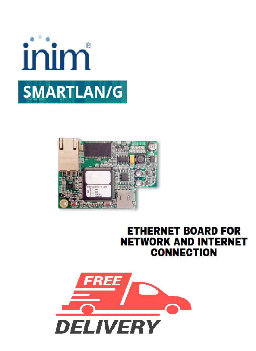 Ethernet interface for connections to the Internet via TCP/IP, SmartLan/G INIM