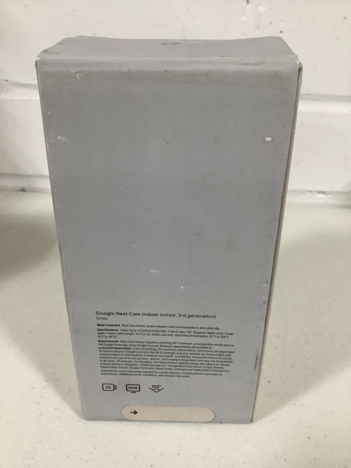 Google – Nest Cam Indoor (wired, 3rd gen) 2K Video and Gemini