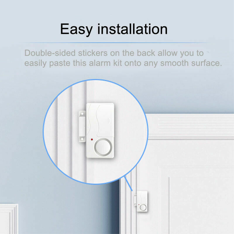 White Simple Door Entry Alarm No Waterproof Security Anti Theft Frighten Thief