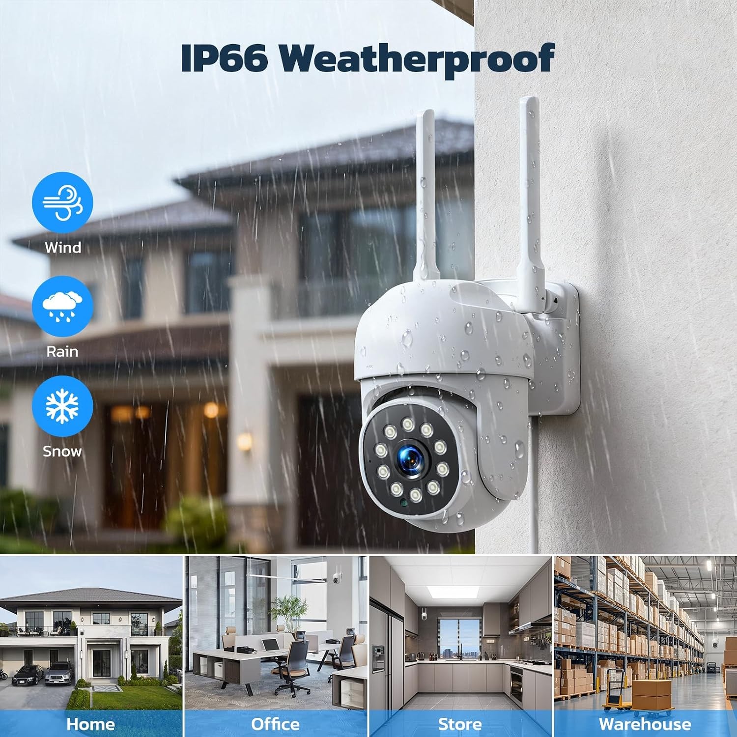 10CH 4K NVR 2MP Wireless Security Camera System Outdoor WiFi Pro 500GB Pan Tilt