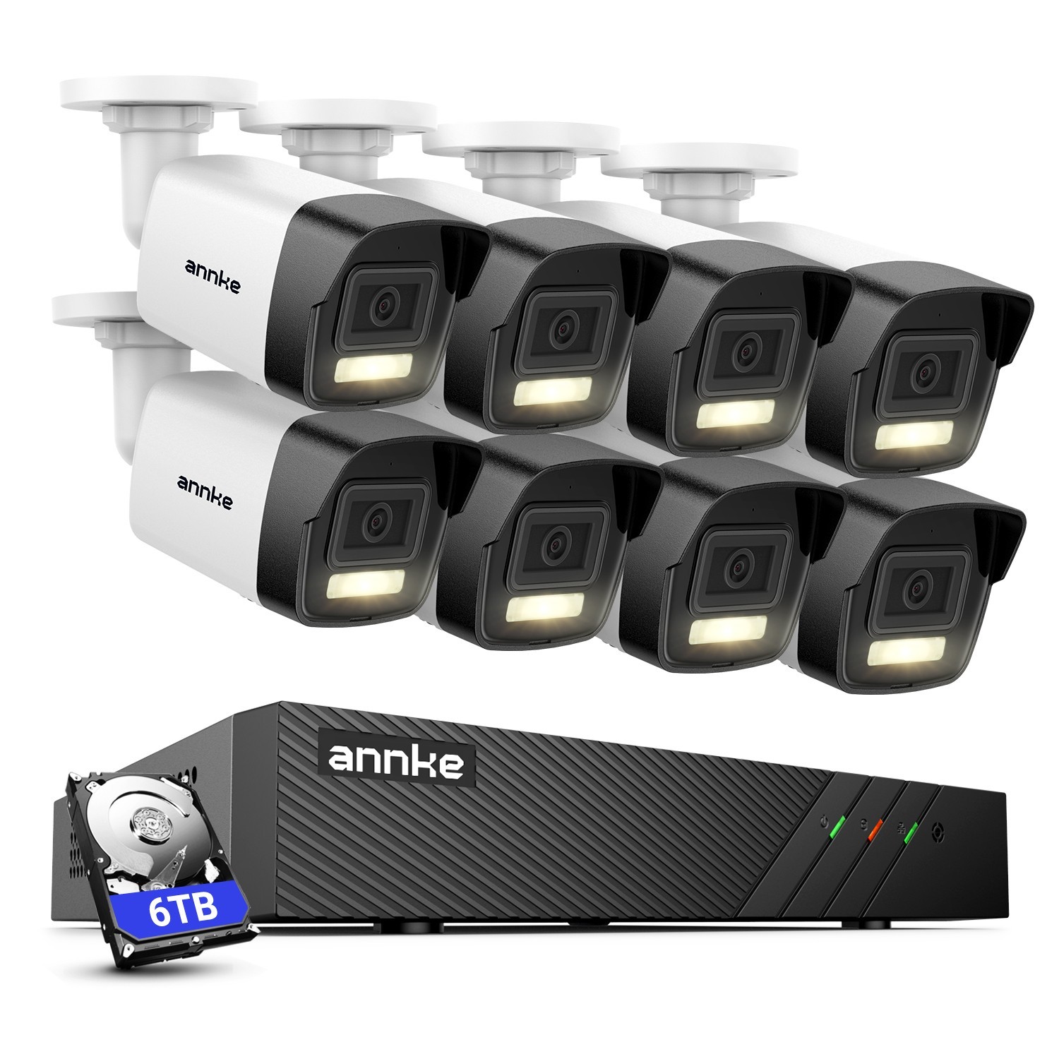 ANNKE 8CH 4K NVR POE 5MP Audio Security Camera System 3K Outdoor AI Color Night