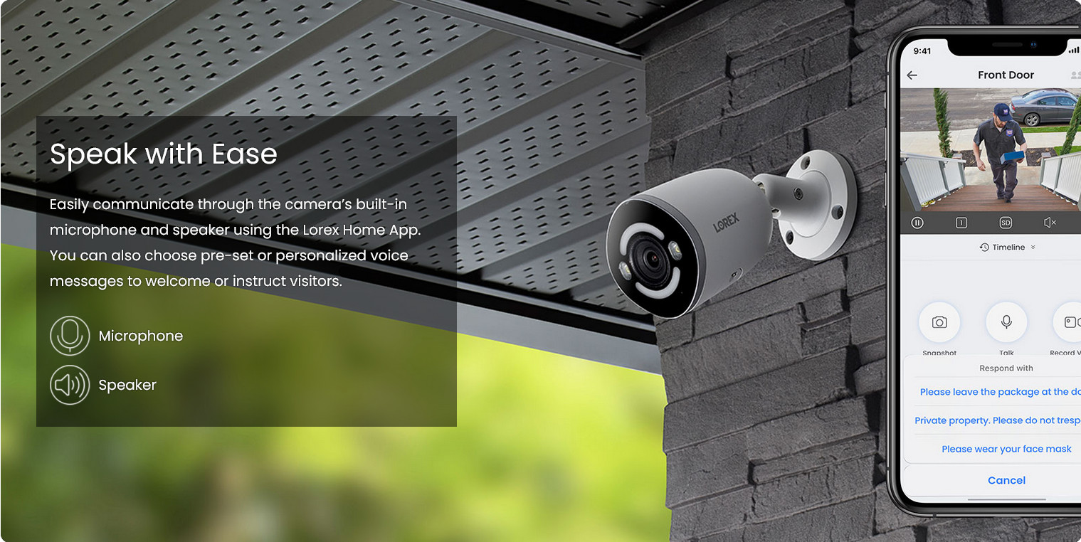 Lorex 4K Deterrence Bullet AI PoE IP Wired Lighting Cameras 4-Piece E895AB