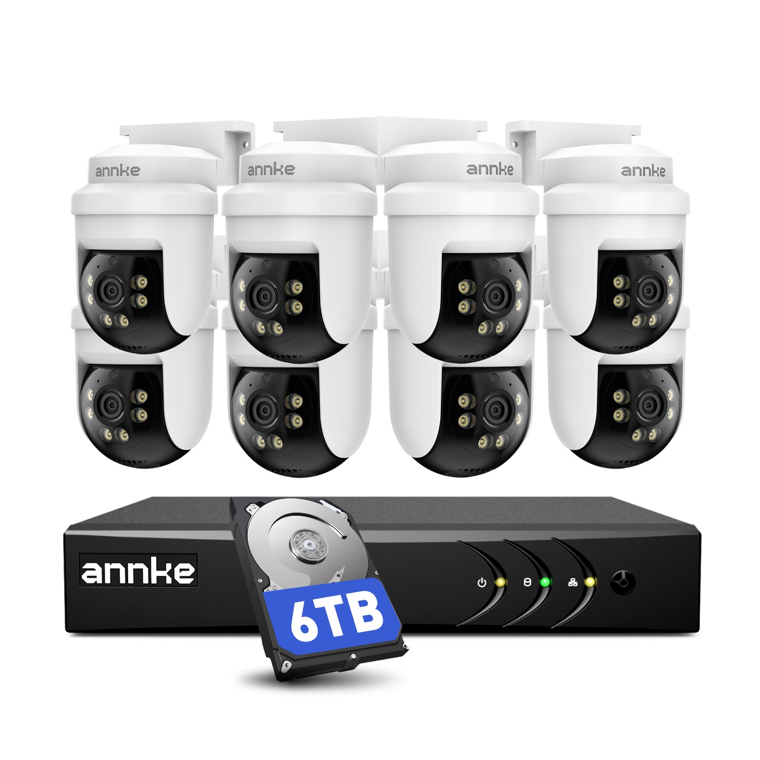 ANNKE 8CH 5MP DVR HD 1080P Video AI Security Camera System Outdoor 350° Pan&Tilt