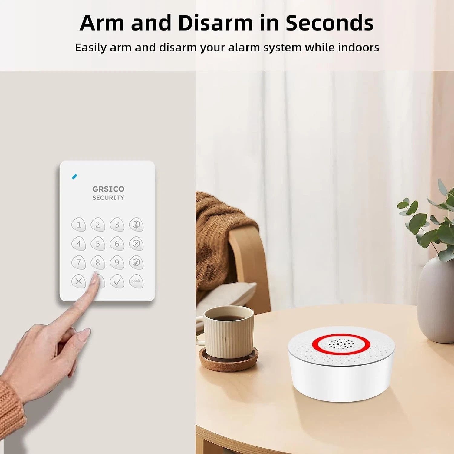 Wireless Alarm System 9 Piece Kit, WiFi Alarm System for Home Security with P…