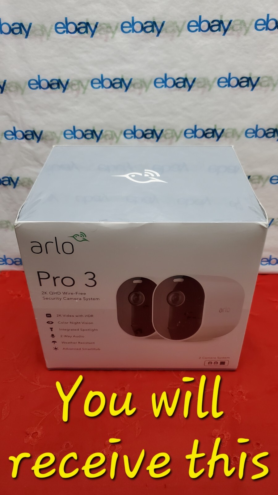 Arlo Pro 3 VMS4240P-100NAS 2K QHD Wire-Free Security Camera System (VMC4240P)