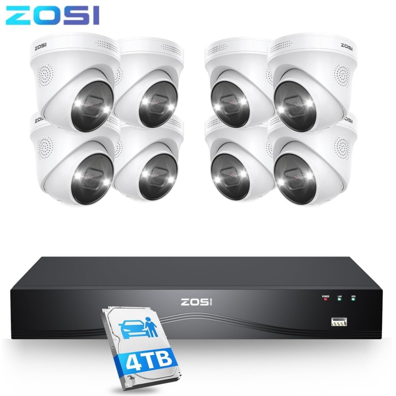ZOSI 8CH 1080p POE NVR CCTV Security Surveillance System HDMI Port P2P 1TB HDD