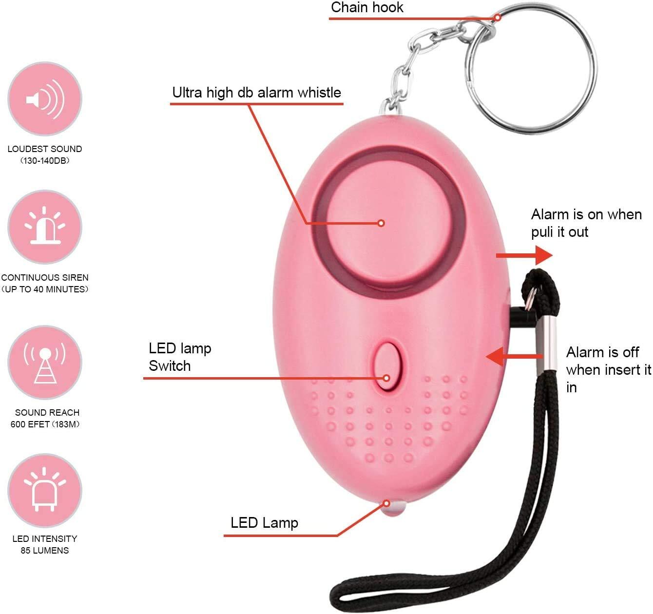 Safe Sound Personal Alarm 12 Packs 140DB Personal Security Alarm Keychain wit…