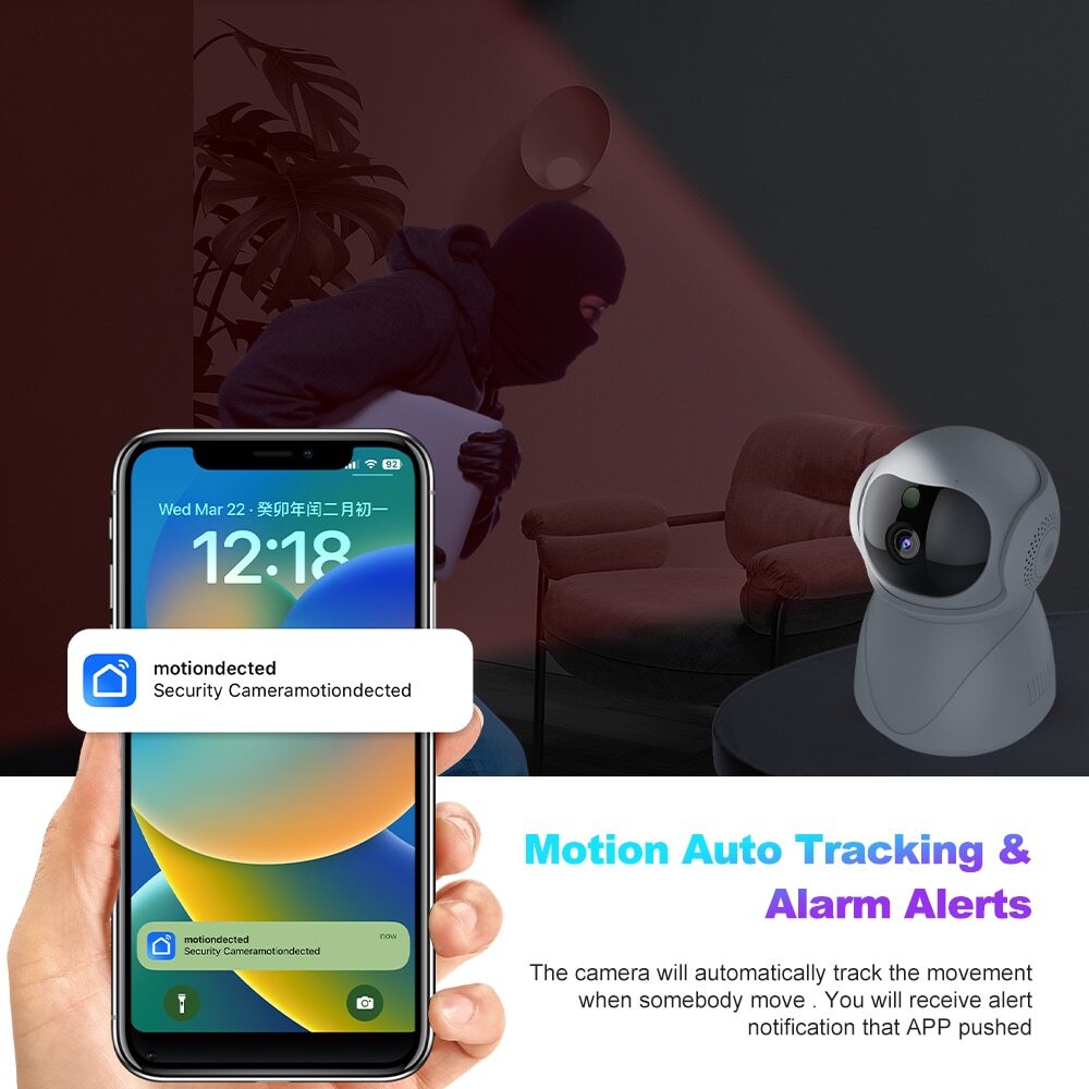 Camara De Seguridad Wifi Inalambrica HD Para Casa Interior Con Audio y Microfono