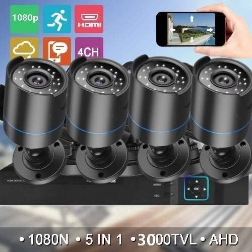 3000TVL Home Security System Surveillance DVR Camera Kits, 4Pcs Wired 5MP Poe IP