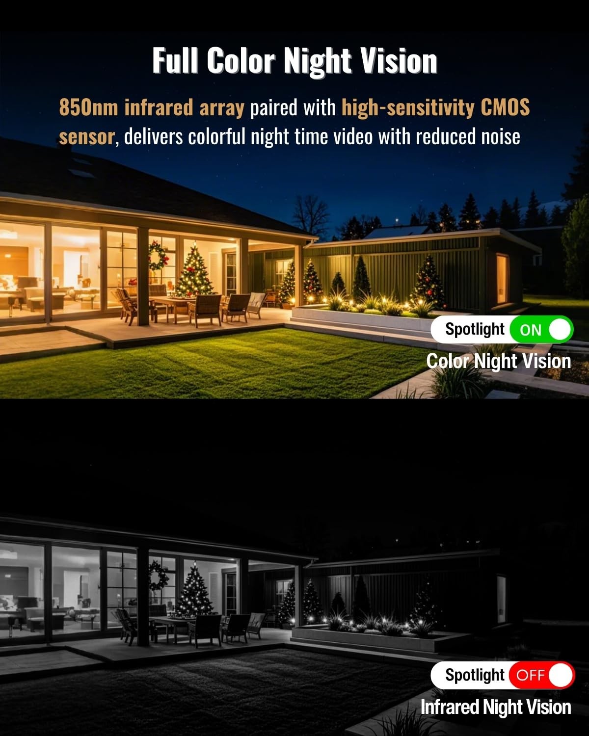 Security Cameras Wireless Outdoor, 2.5K WiFi Battery Powered Cameras for Home Se