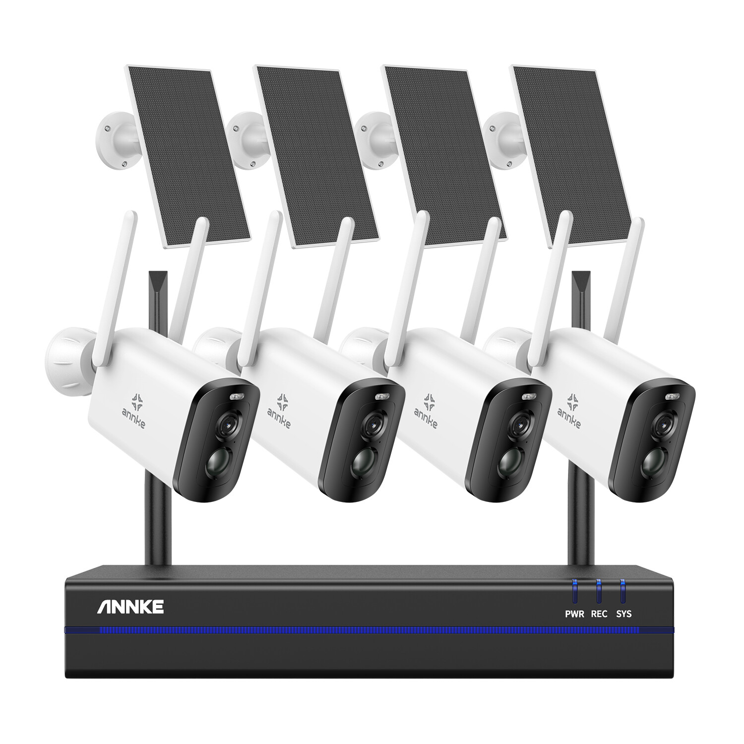 ANNKE Wireless Color Security Camera System Solar Battery Powered 2-Way Audio