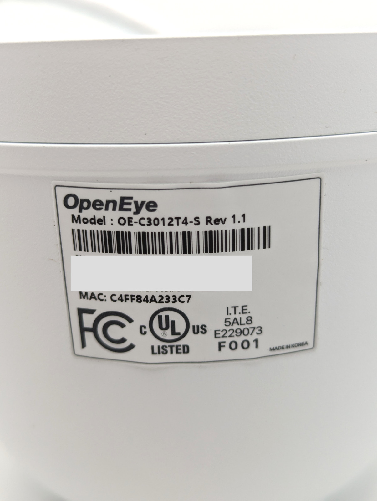 OpenEye 4MP Outdoor IP Turret Camera (OE-C3012T4-S) | White