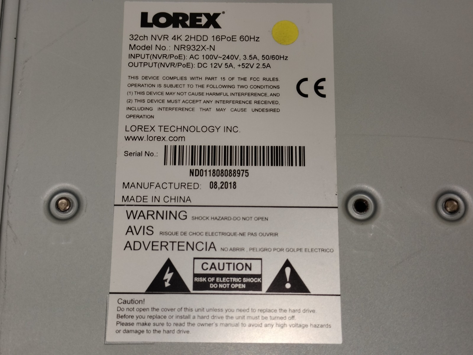 Lor3ex 4K NR932X-N 32 Channel 16 Ports 8 Ports PoE
