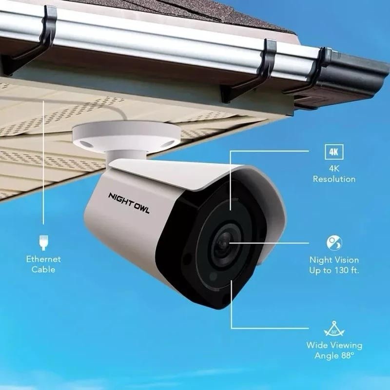4k Night Owl NVR -ic82-8-jun 2tb Six Cw-ic8-bu-1s Cameras Full Security System.