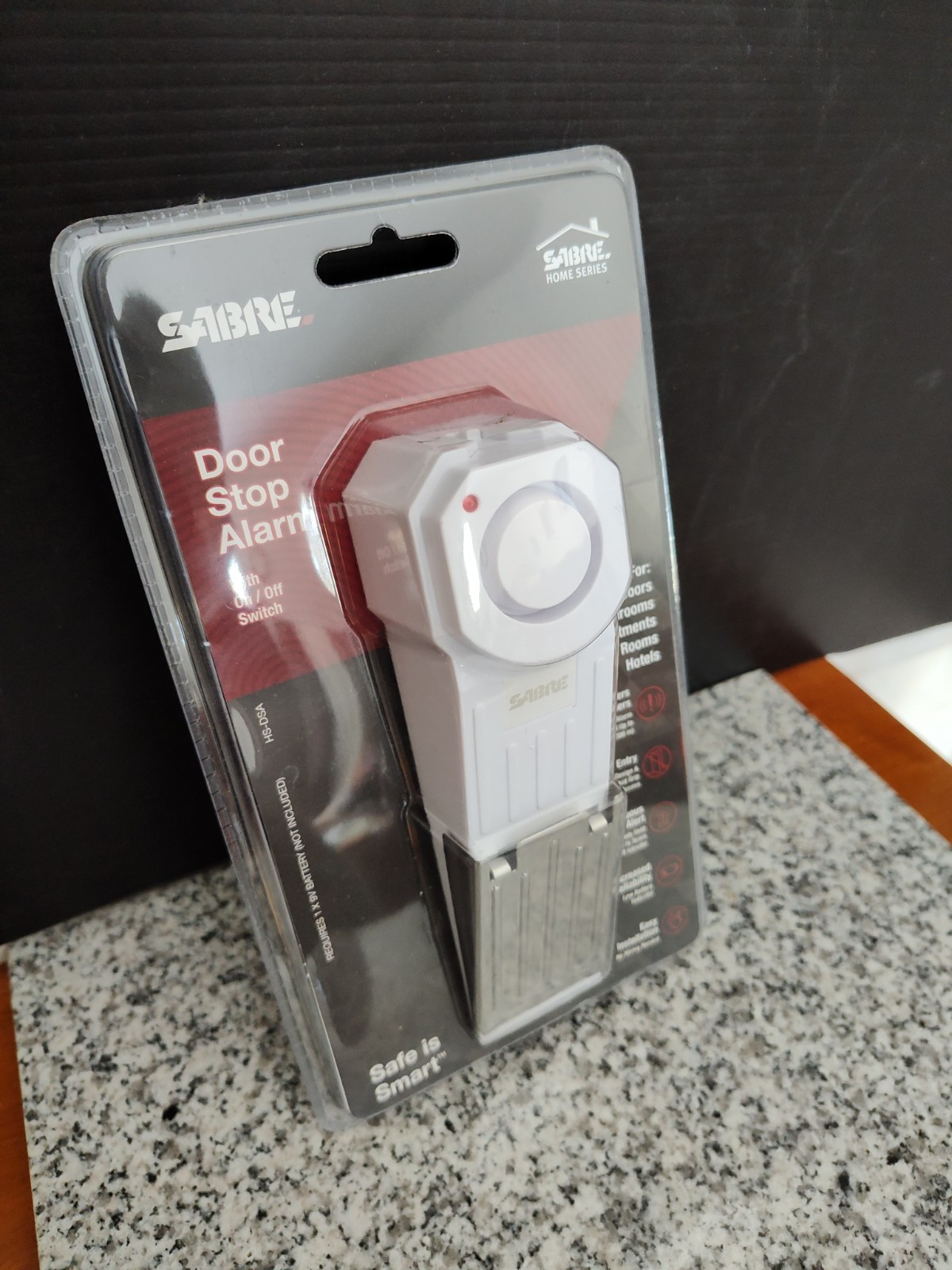 Sabre Security Door Stop Security Alarm w/120 db Siren For Home OR Travel. New.