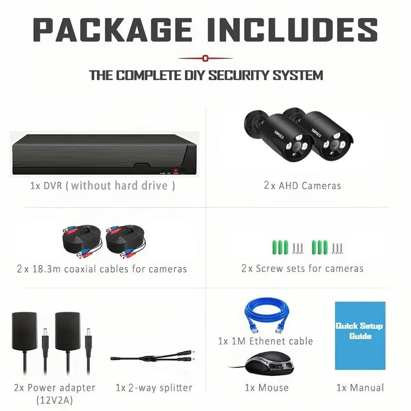 Sansco 4MP Lite 4CH DVR CCTV Security System 1080P Outdoor Camera Night Vision