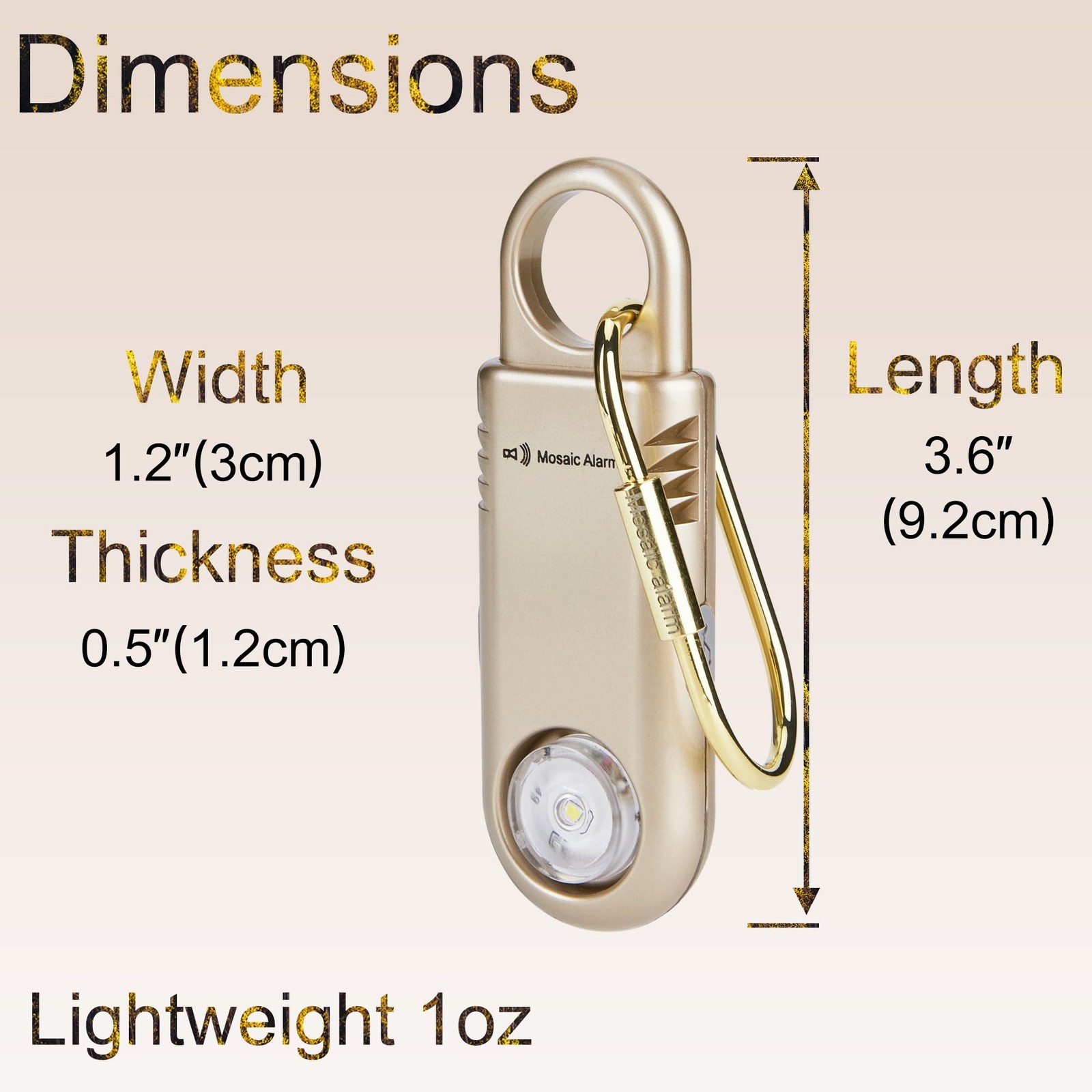 135dB Rechargeable Personal Safety Alarm Built-in Ultra-Bright Flashlight Non…