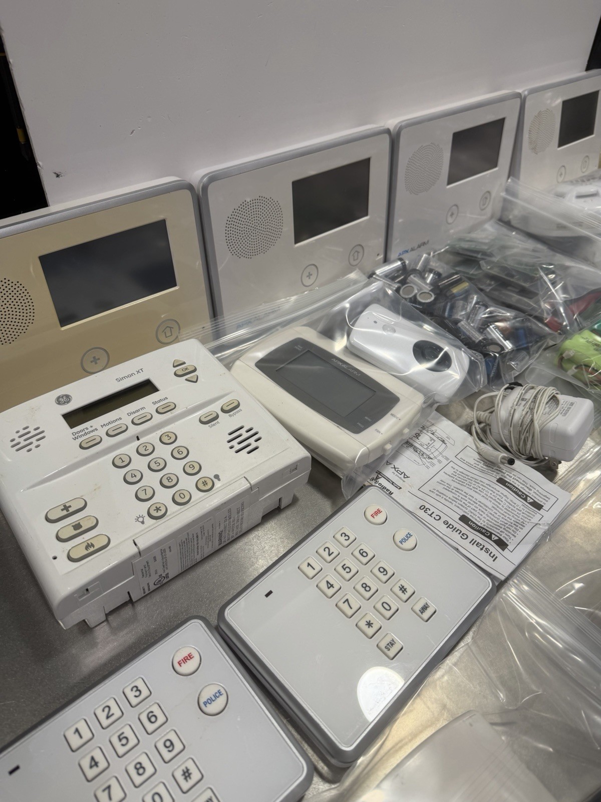 2GIG Alarm System Equipment Lot Panels Keypads Sensors Power Supplies SEE PHOTOS