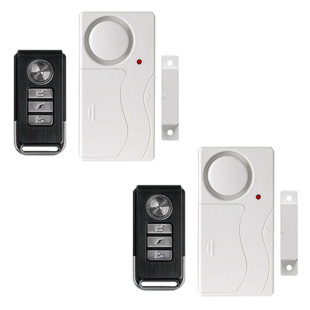 Window Alarm Paired w/ Remote Control DIY Pairing Home Shop Use Panic Bell 2 Set