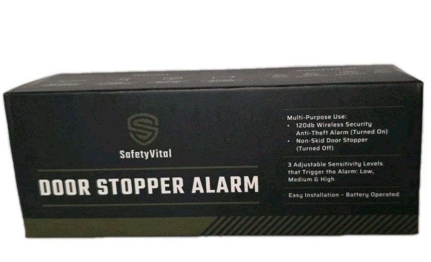 NEW SafetyVital Portable Wireless Security Door Stopper w/ Alarm