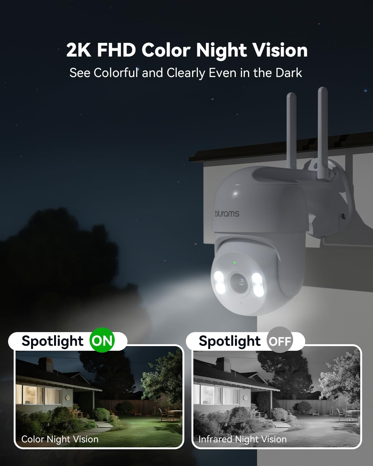 blurams 2K Security Camera Outdoor, 360° PTZ Outside Cameras for Home…
