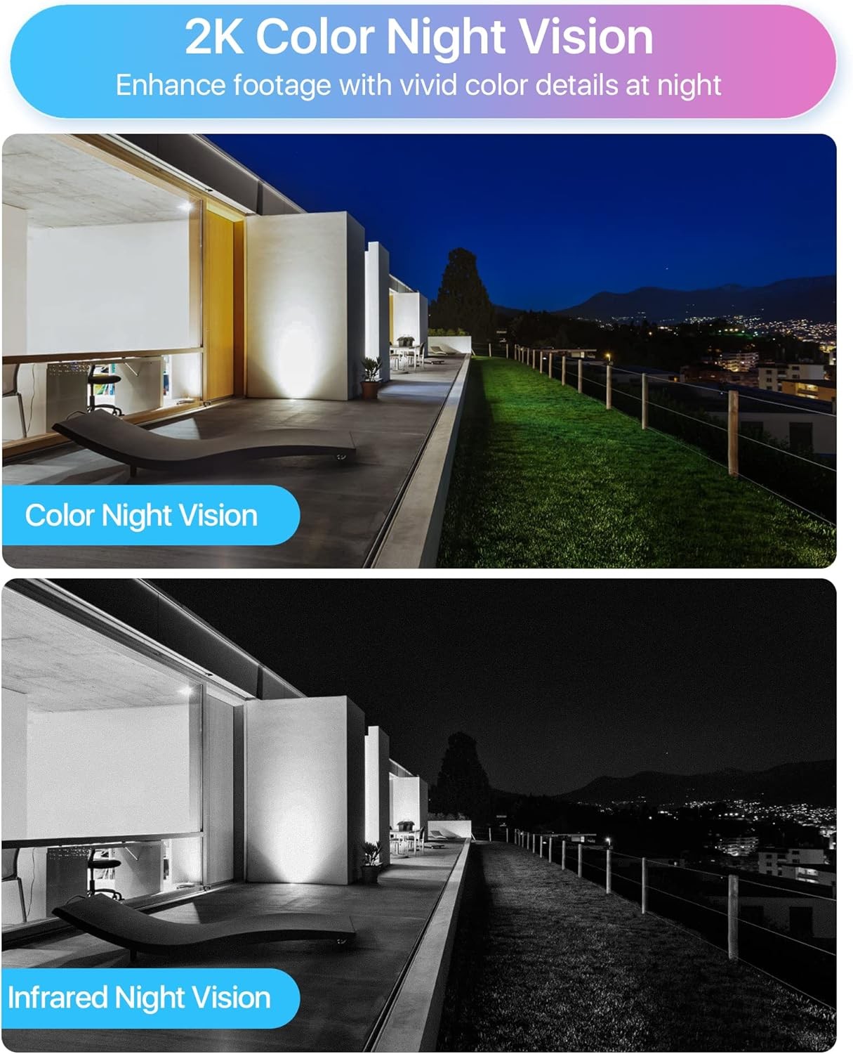 ZOSI 2K 3MP Wifi Security IP Camera Auto Tracking AI Detect Color Night Vision