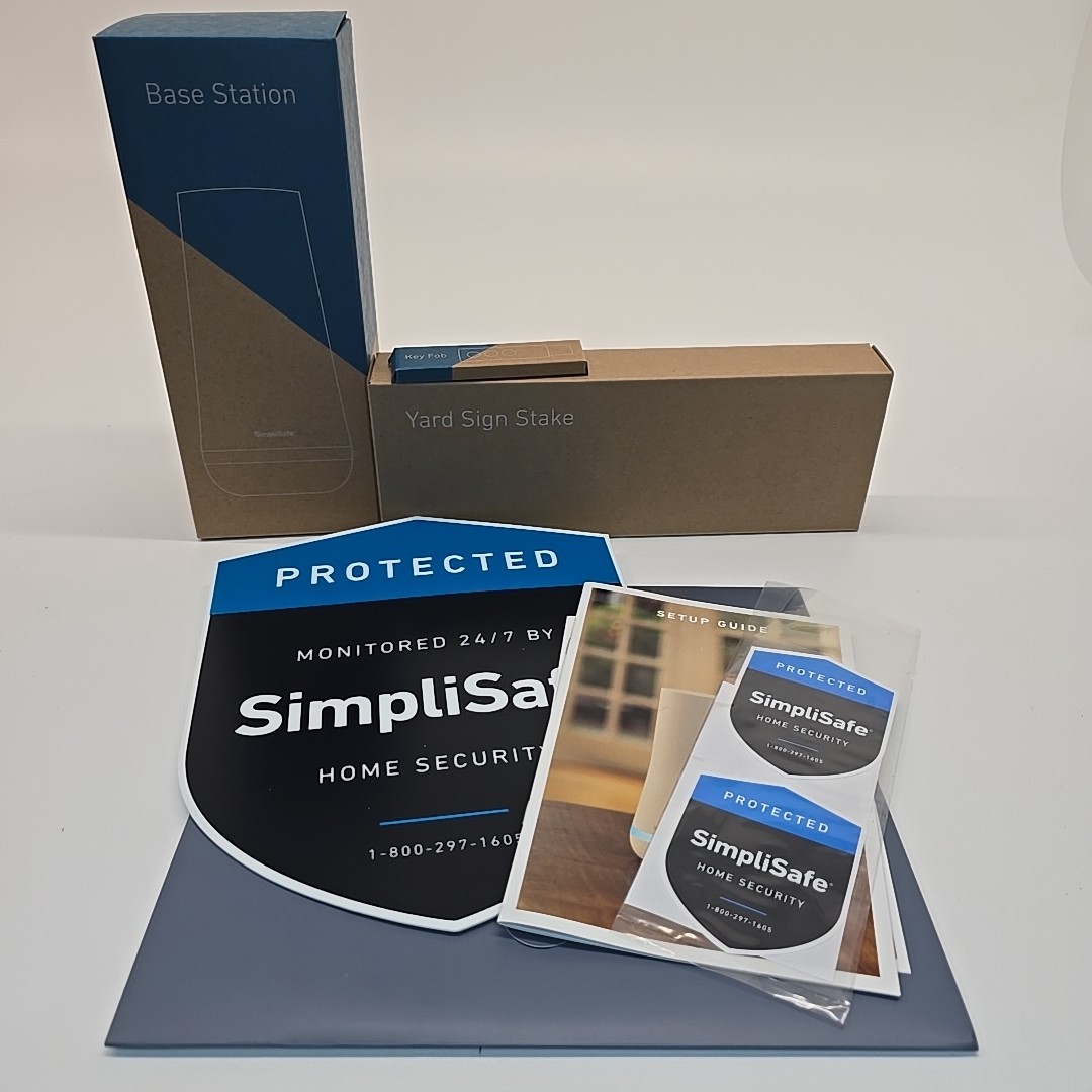 SimpliSafe Home Security Base Station BS3W GEN3 Lot Key Fob Yard Sign NEW Sealed