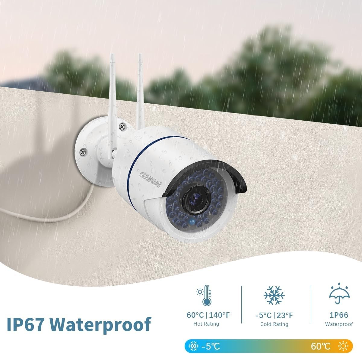 3MP Wireless Outdoor Security Camera System Surveillance NVR Kits Infrared Light