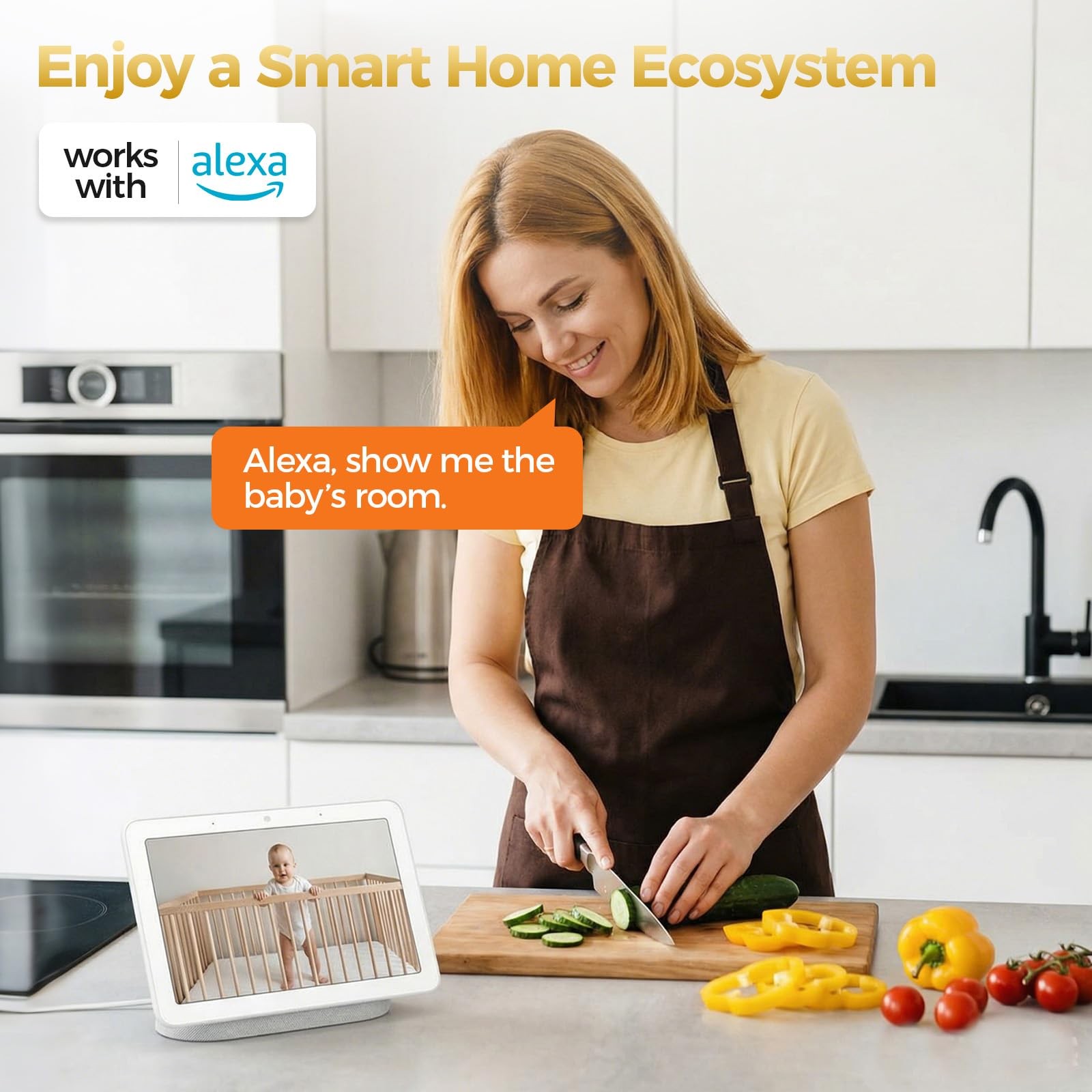 ZEEPORTE 2K Indoor Cameras for Home Security – Baby Monitor and 2-Pack, Black