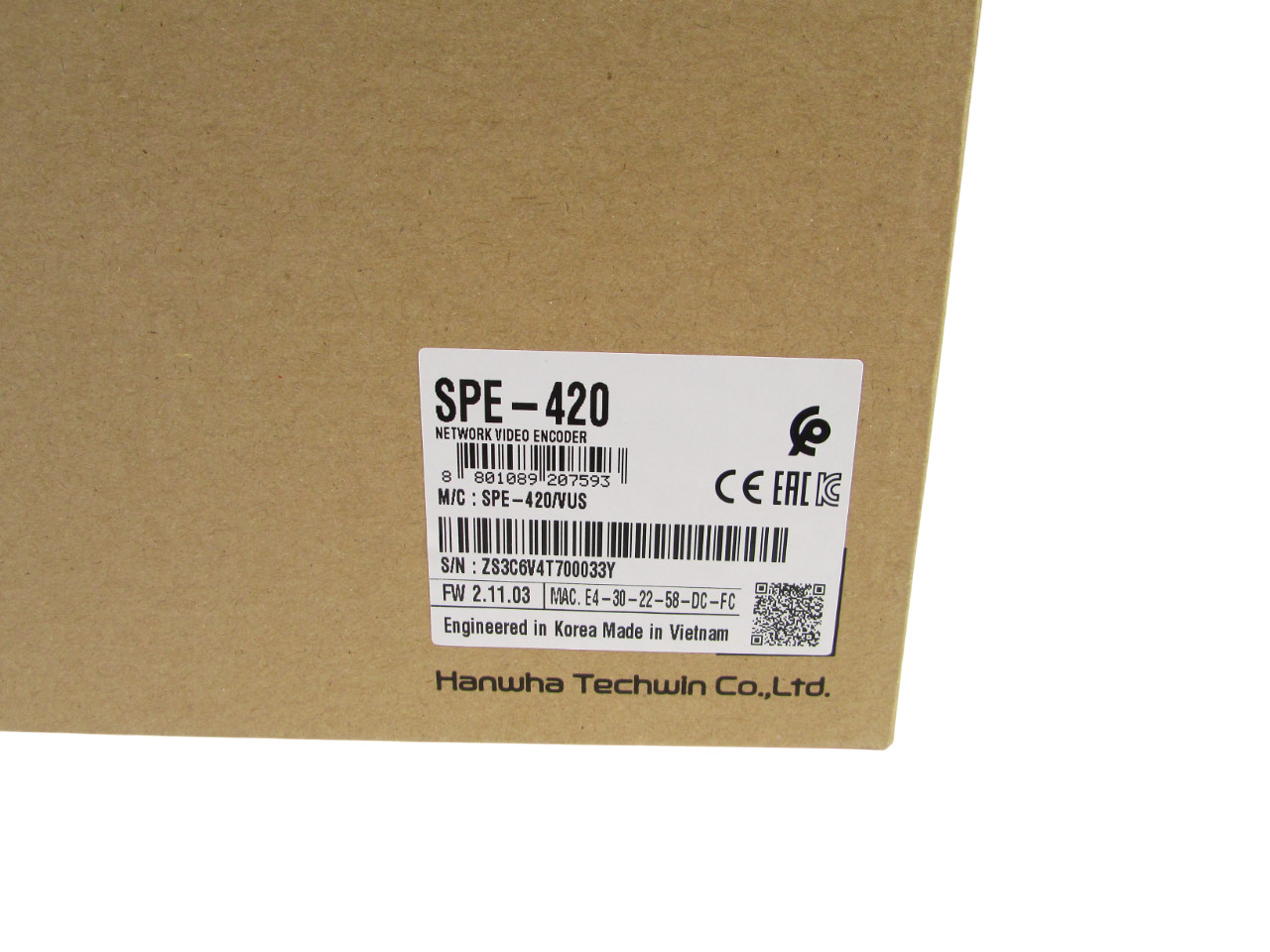 New WiseNet SPE-420 4 Channel 5MP Network Module Security Video Encoder