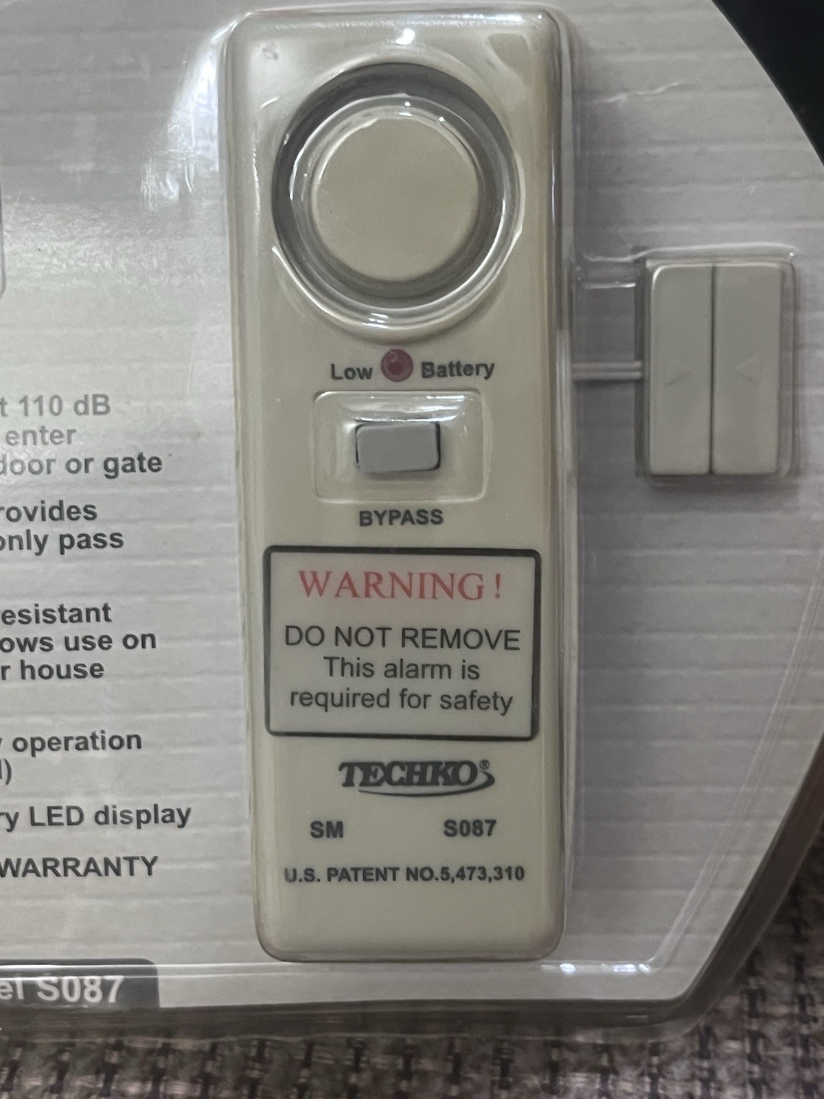 Vintage New Techko Home Security Pool/Door Alarm Safety Sentry Sealed