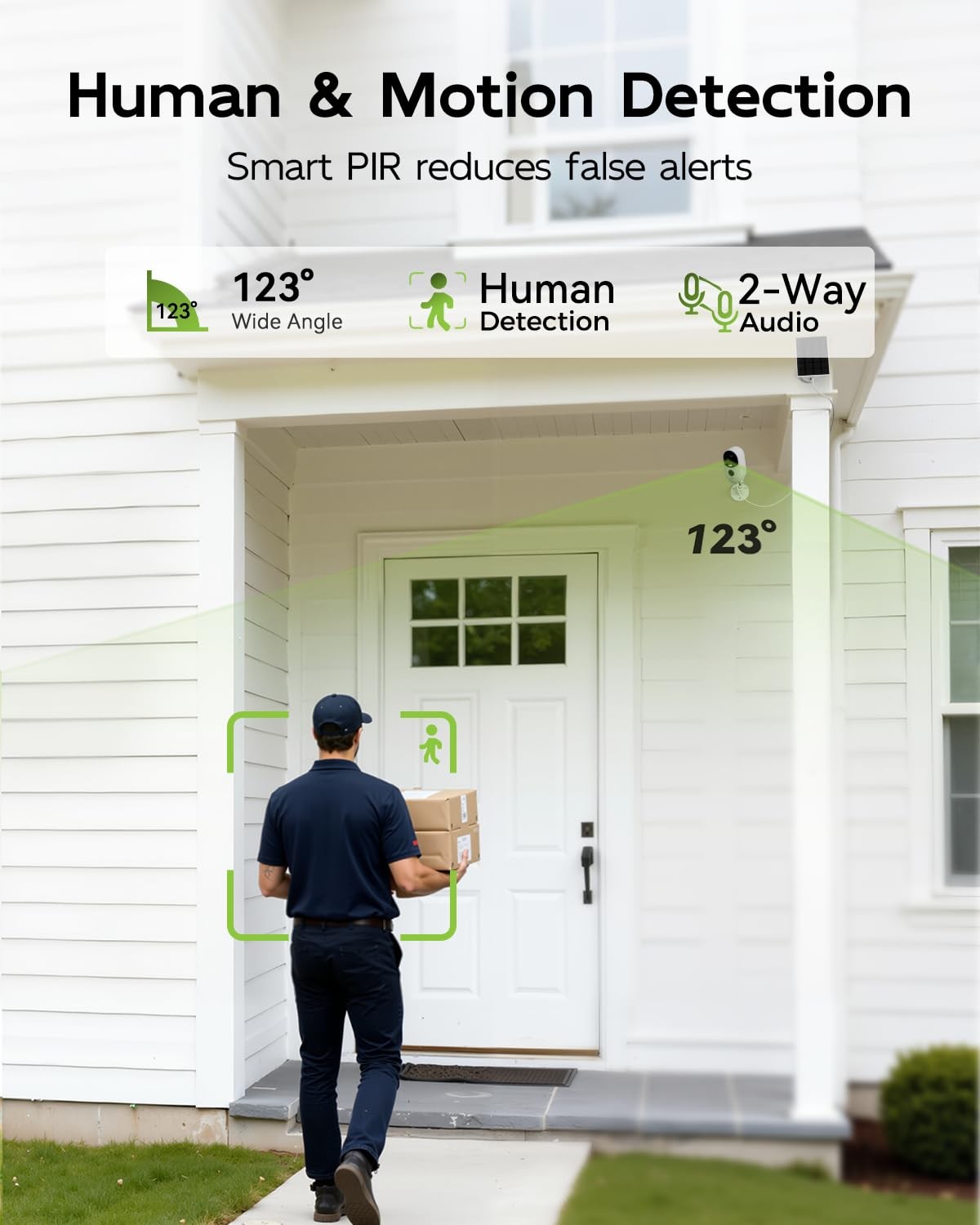 2K Solar Security Cameras Wireless Outdoor System, No Subscription