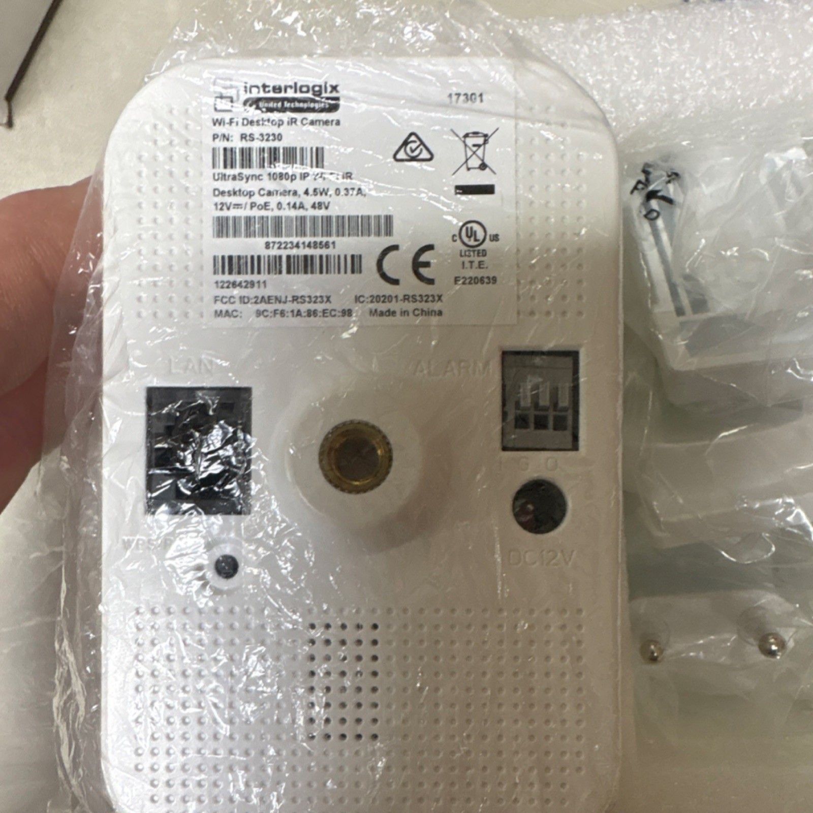 Interlogix UltraSync RS-3230 1080p IP Wi-Fi Indoor Camera Night Vision IR Alarm