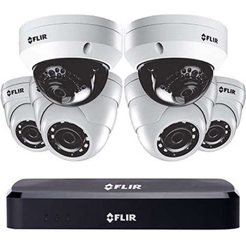 Flir 8CH 4K UHD 3TB PoE NVR DVR Outdoor Vandal Proof Security Camera System Kit