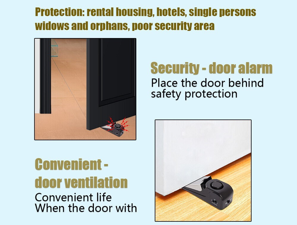 1-5X Portable Anti‑Theft Block Burglar Door Stop Alarm Security System Doorstops
