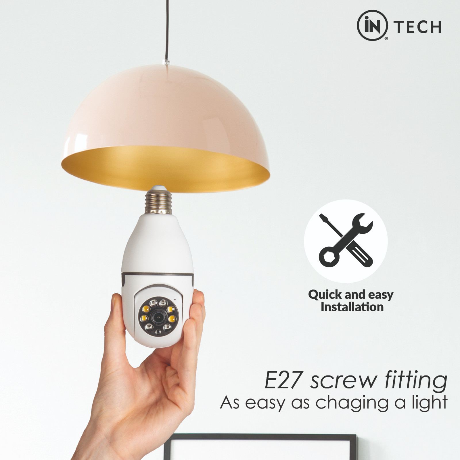 iN Wireless Home Security Camera Smart Bulb Security Camera Motion Detection