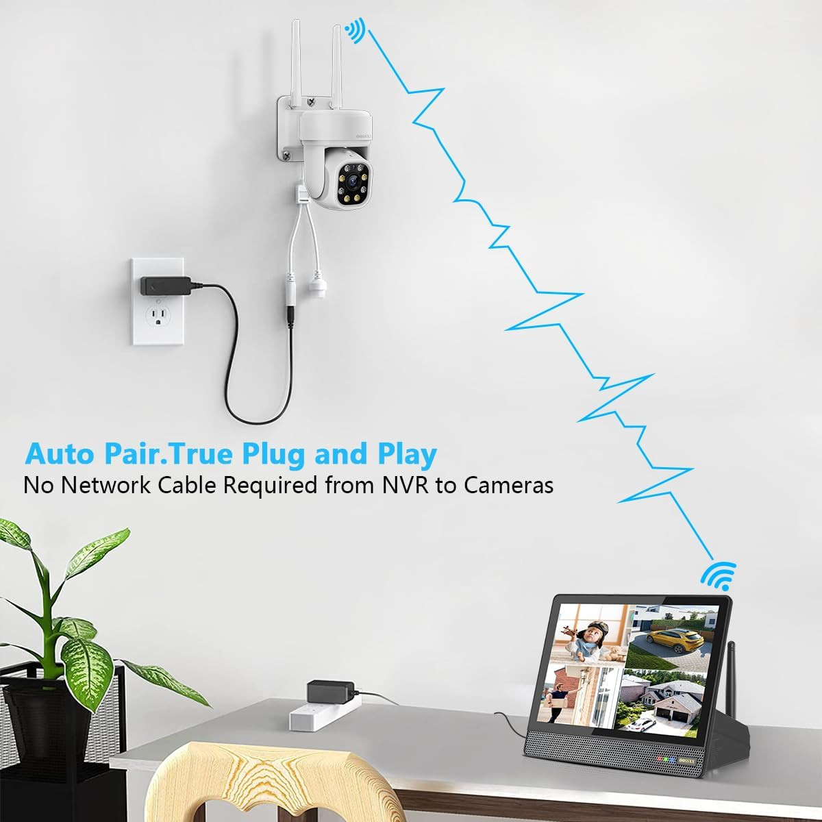 (2026 New) 5MP Wifi Security Camera System Outdoor, 4 Dual-Antenna Cameras, 10CH