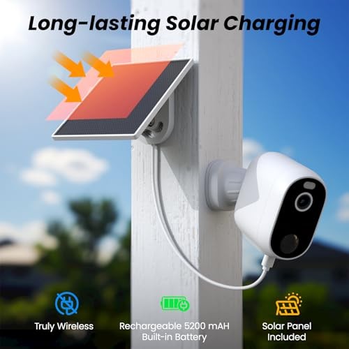 Security Cameras Wireless Outdoor-Solar&Battery Powered 2K 2.4G 2.4GHz-4P-W